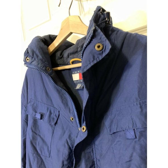 VINTAGE 1999 Mens Sz M Tommy Hilfiger Blue Hooded‎ Rain Jacket - Picture 1 of 9